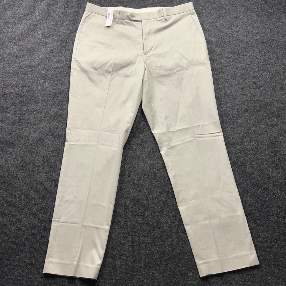 J.Crew Bowery Slim Dress Pants Mens 34x30 Stone Beige Chinos AN573 NEW